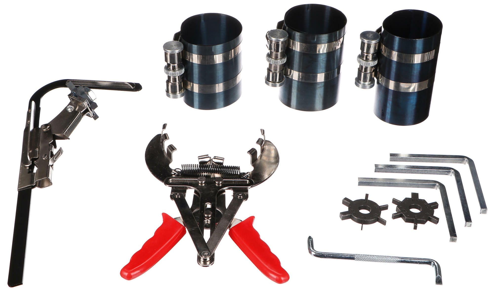 MECHANIC PISTON SET 11 | Kit de desmontaje de anillo de pistón | 11 piezas | quitar y limpiar anillos de pistón | robusto maletín de herramientas