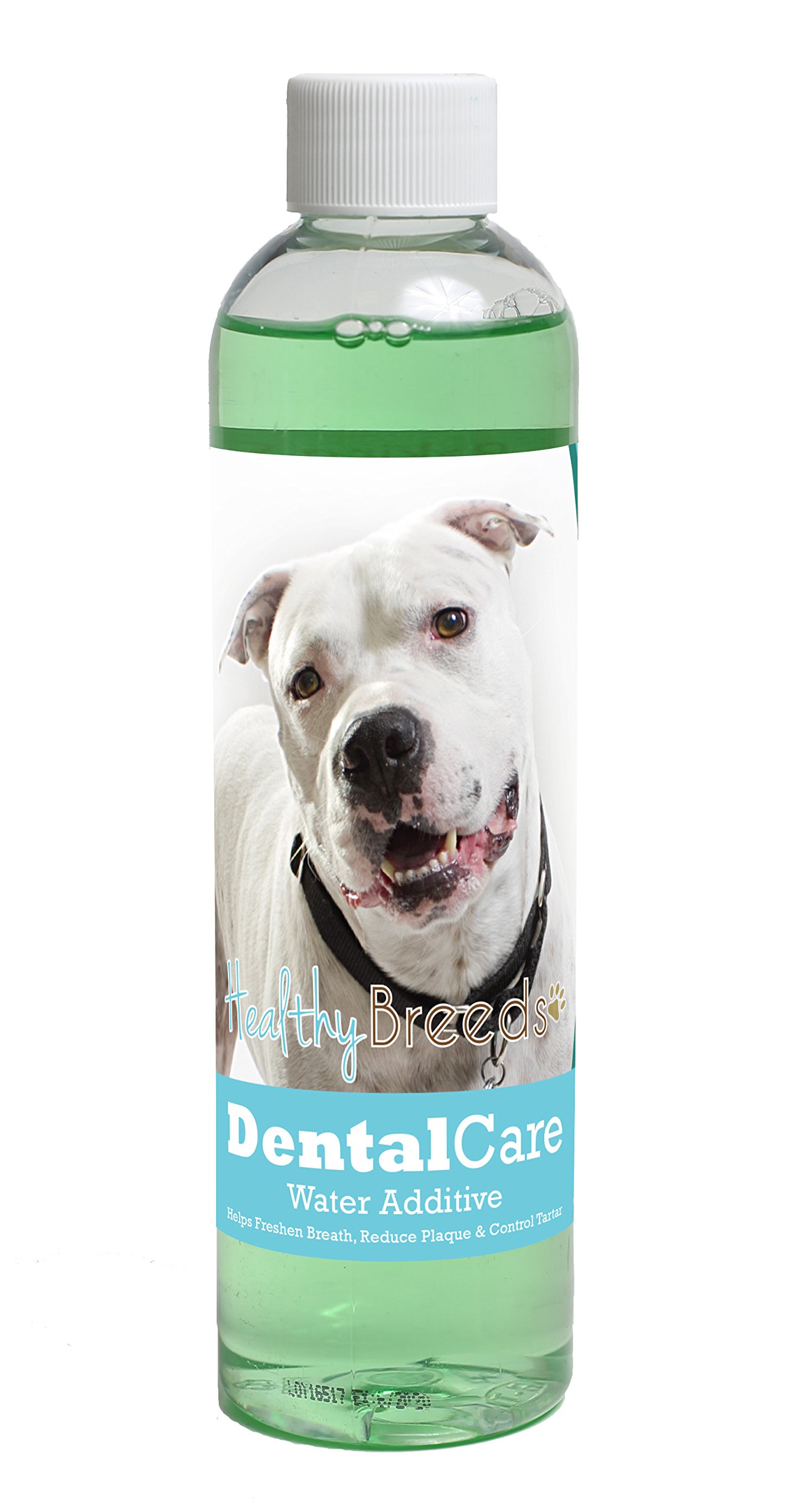 Healthy Breeds Dog Dental Care Water Additive for Pit Bull - Helps Freshen Breath, Reduce Plaque &amp; Control Tartar - Mint Flavor - 8 oz
