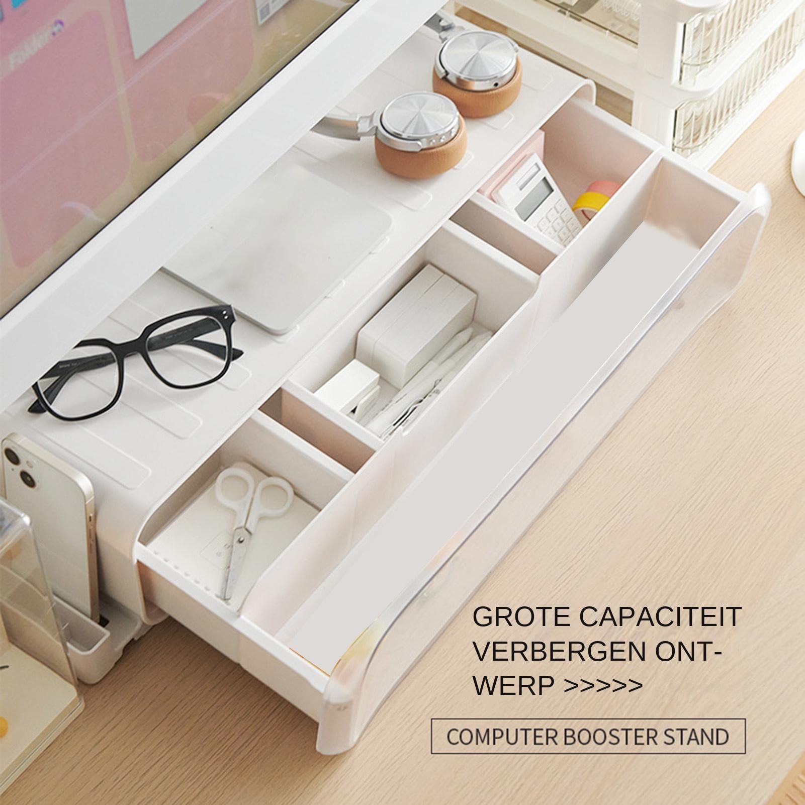 Supporto Monitor del Computer Ergonomico E Antiscivolo, Multiuso Con Spazio | Supporto Alzata per Notebook e Computer Portatile Per Casa Ufficio Scuola PC Notebook