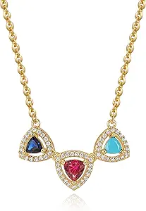 Fettero Gold Necklace for Women - 14K Plated Dainty Gold Necklaces Cute Charm Pendant Trendy Necklaces for Women Jewelry