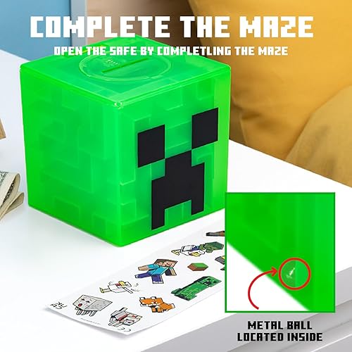 Miniatura 4 de Paladone Minecraft Creeper Maze Safe, completa el laberinto para desbloquear dinero, divertido juguete coleccionable de bloques de Minecraft y