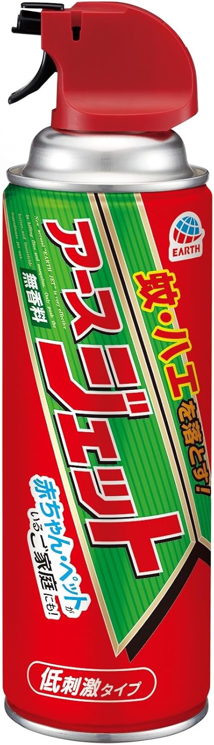 アースジェット 害虫駆除スプレー 450ml ハエ 蚊 トコジラミ マダニ イエダニ 駆除 退治 低刺激 無香料 防除用医薬部外品