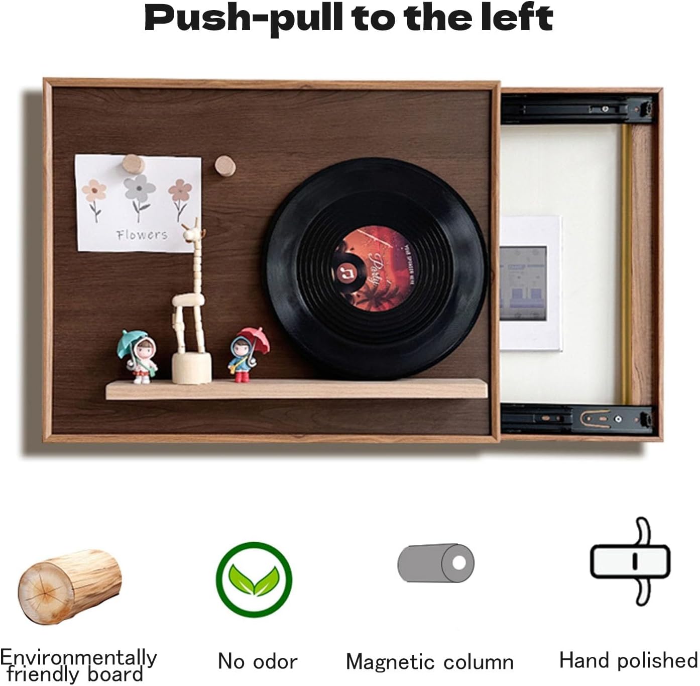 Wood Fuse Box Covers Wall Mounted Electric Meter Box Cover with Storage Rack Hidden Circuit Breaker Panel Decorative Painting for Indoor Use(Wood,40x30CM(15.7x11.8in))