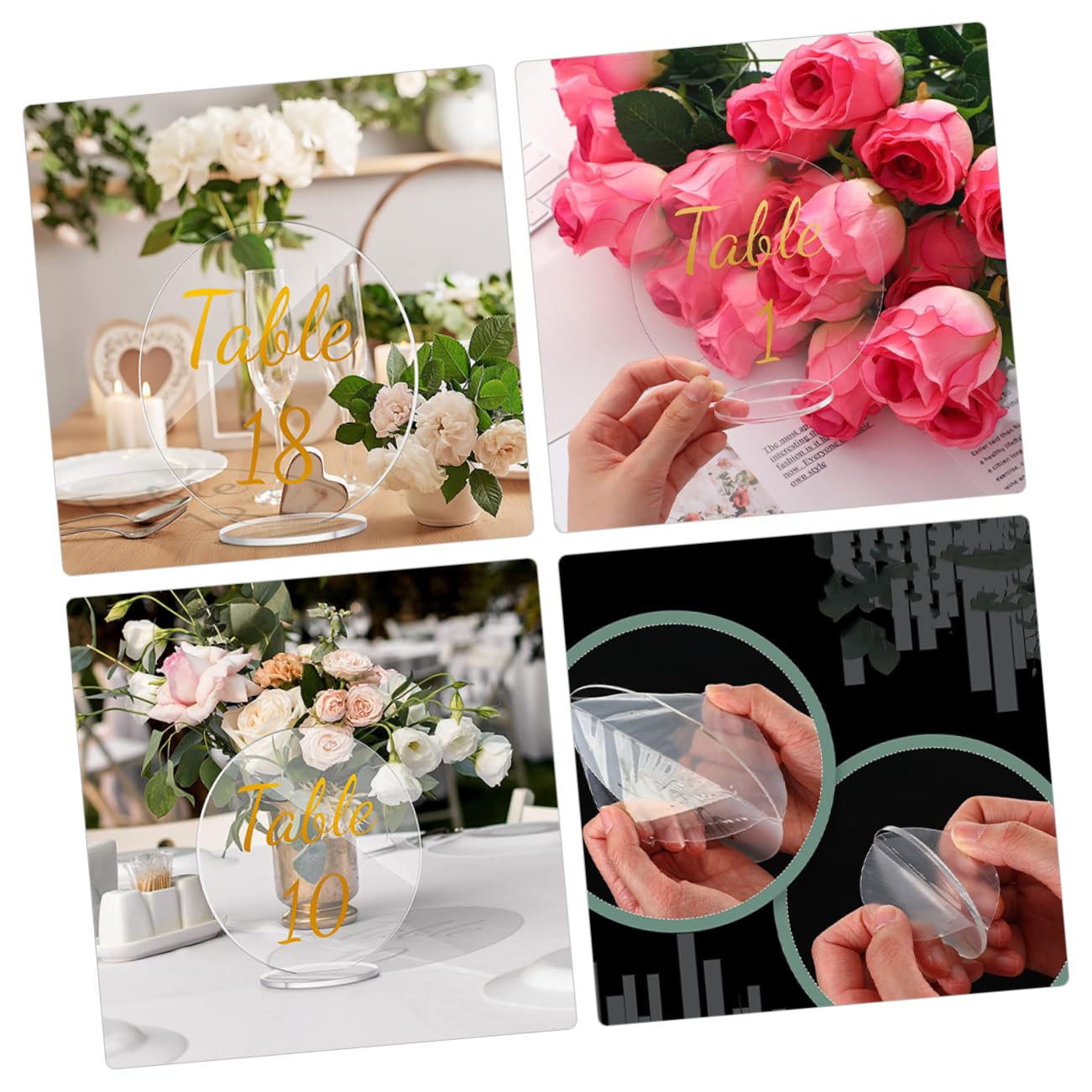 Mobestech 20 Sätze Transparente Tischkarten Diy Hochzeitsplatzkarten für Tischdekoration und Nummerierung bei Hochzeiten und Feiern