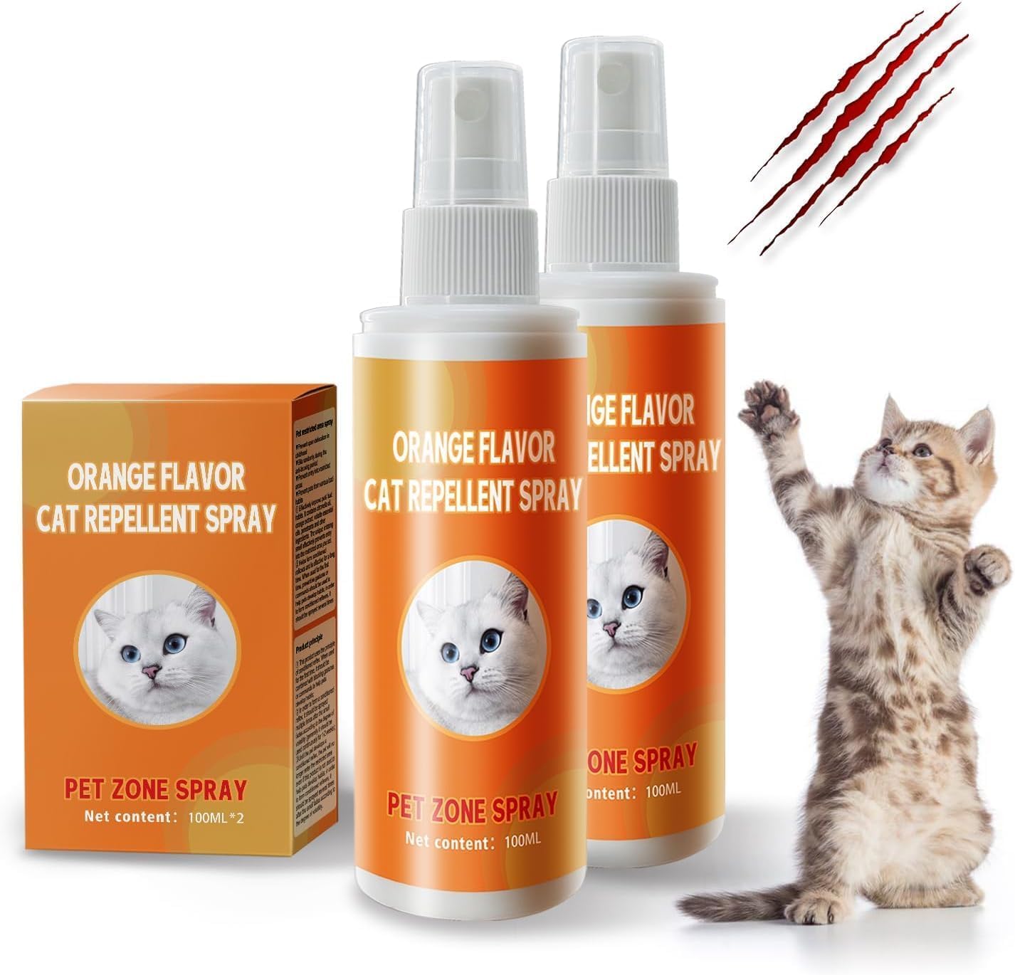 TailTrespass Cat Deterrent Spray, Natural Cat Spray Deterrent for Urine Marking & Scratching, Safe Indoor & Outdoor Effective Cat Scratch Deterrent Training Aid for Furniture - 7.0 Oz