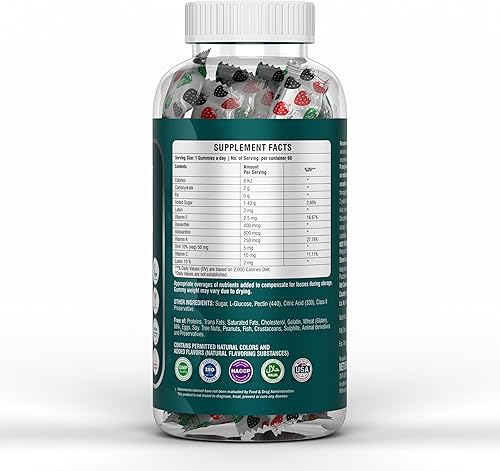 Miniatura 2 de Gomitas de visión ocular  con vitamina C, E, A, luteína, zeaxantina, astaxantina y DHA  60 gomitas  Apoya el bienestar ocular y el sueño reparador