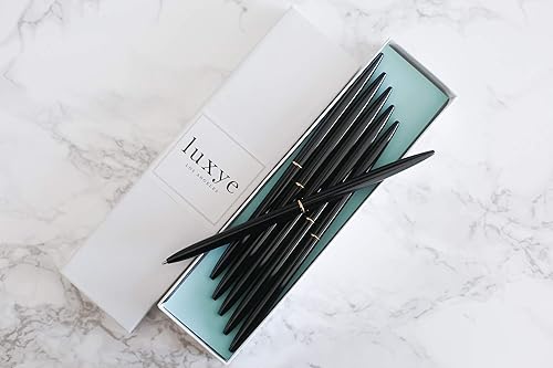 Miniatura 3 de Suministros de oficina dorados por luxye, plumas oro y rosa, set de 6piezas de bolígrafos, bolígrafo con punta metálica, Dorado