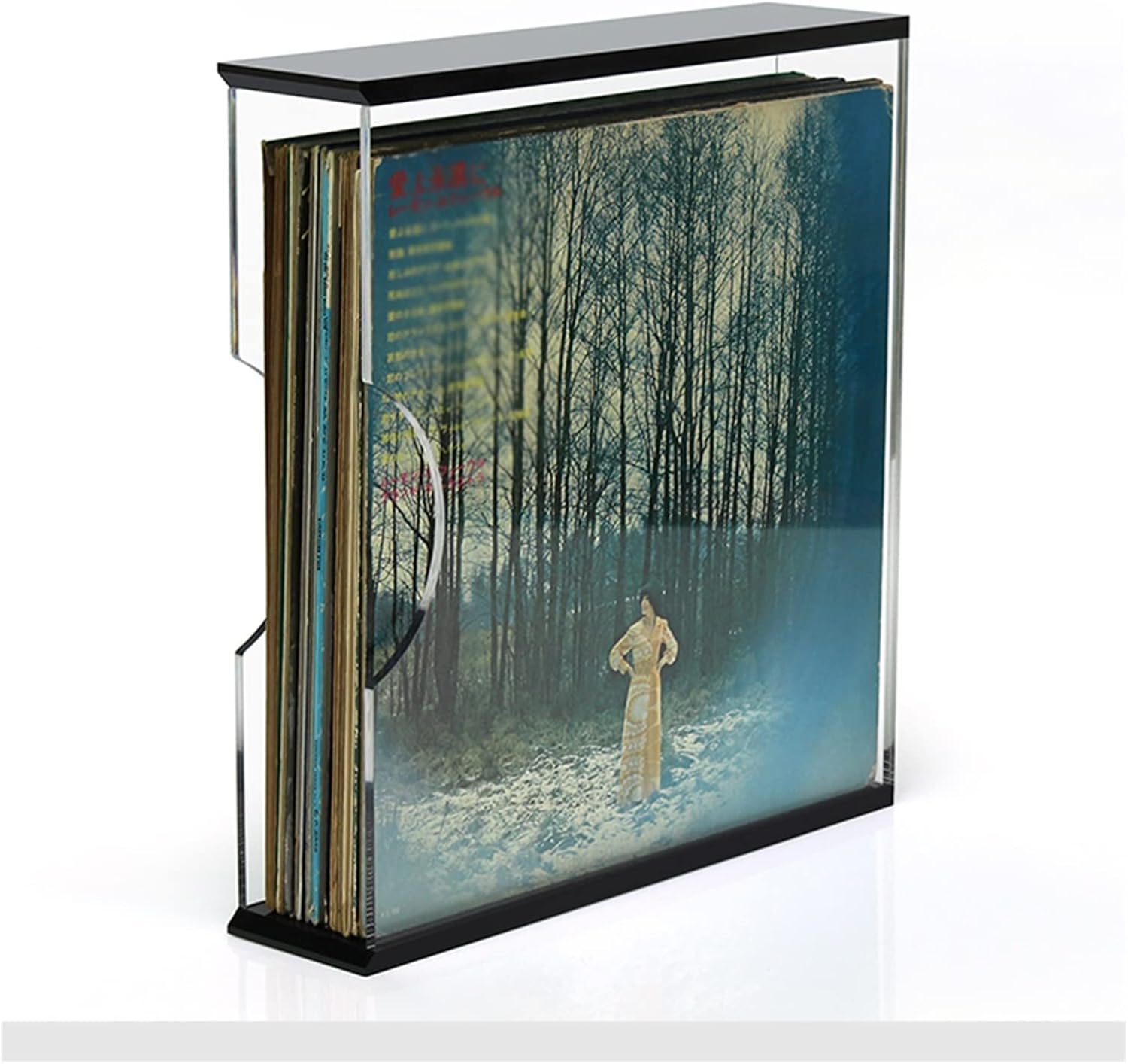 GLigeT CD Rack Vinyl Album Collection Rack Acrylic Record Disc LP Storage Bedroom Living Room Transparent Display Shelf Disc Rack (Color : B)