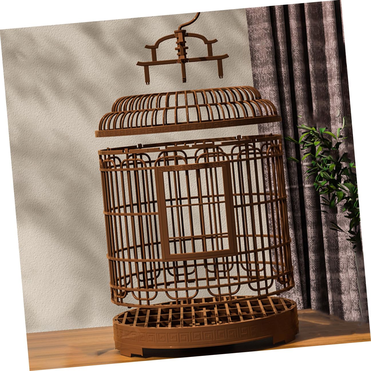 Abaodam Gabbia per Uccelli Portatile in Plastica Vintage Grande Villa Spaziosa Fondo Igienico per Parrocchetti Inseparabili e Calopsitte per Viaggi e Uso Interno ed Esterno