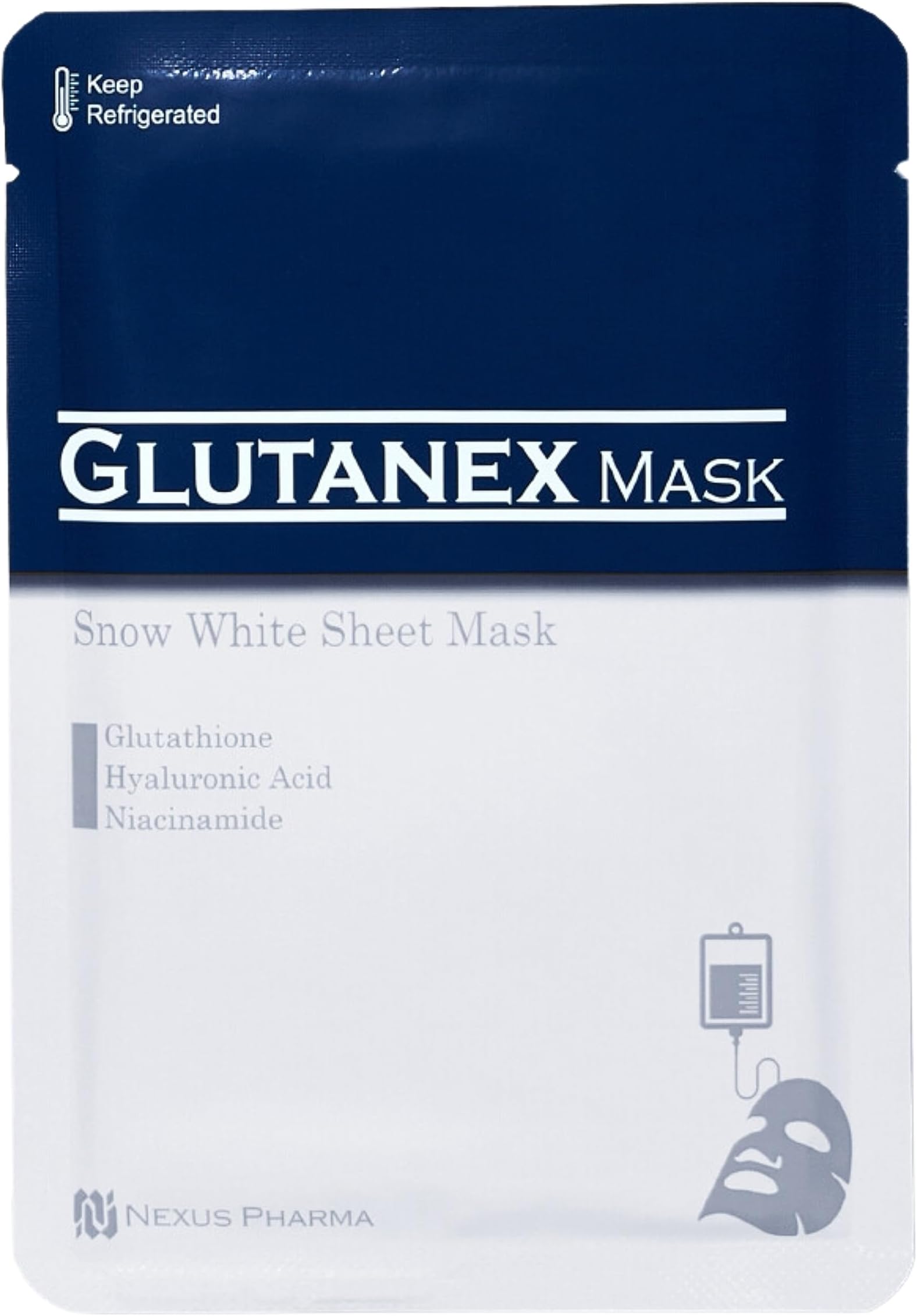 Glutanex Snow White Sheet Mask, 15 Sheets - Made In Korea