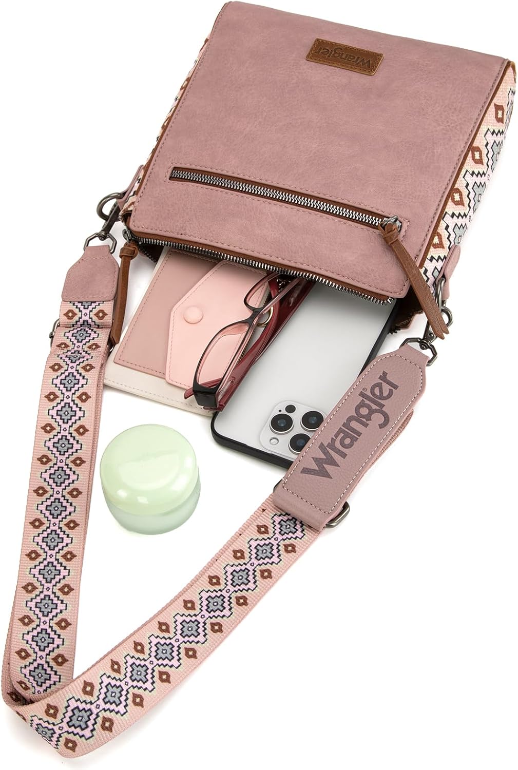 Wrangler Aztec Crossbody Purse Medium Shoulder Bags for Women Western Handbag with Guitar Strap - Image 6