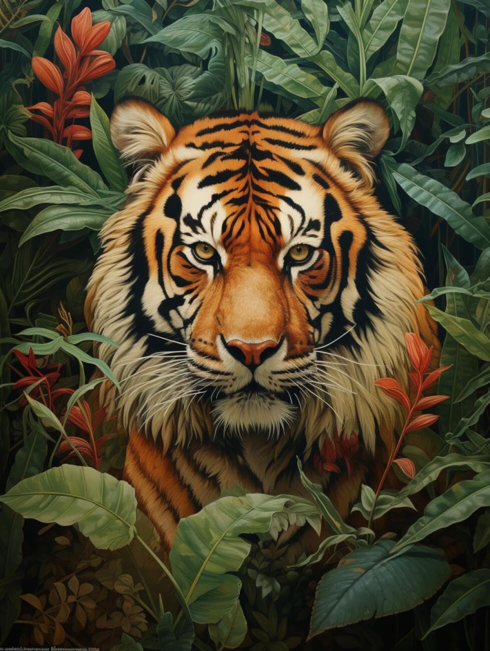AxiangziK DIY Cross Stitch Kit Jungle Tiger 11CT 30x40cm