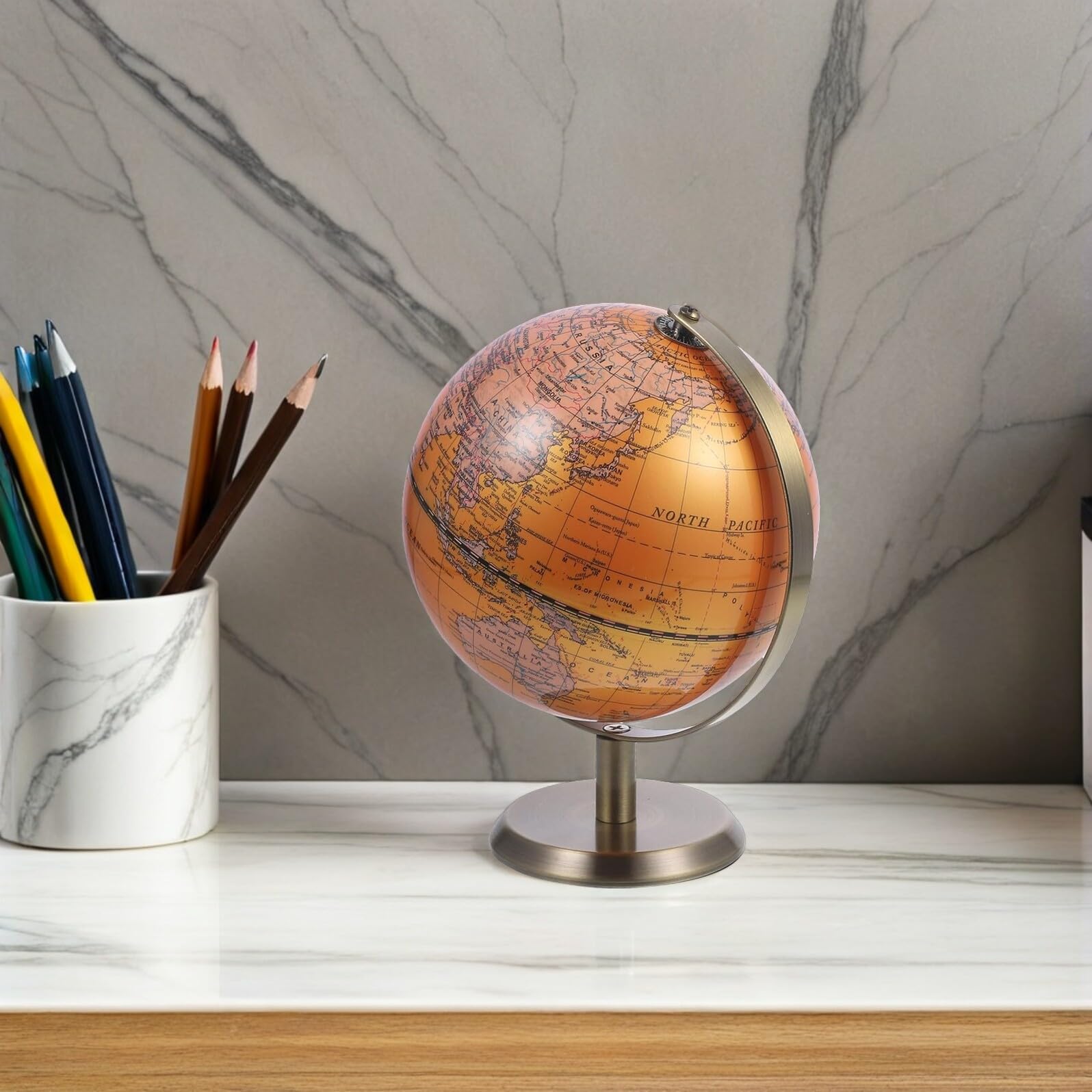 Homoyoyo Globo Terrestre Rotante Supporto Mappamondo per Ufficio e Scuola Esemplare Didattico di Geografia Decorazione per Scrivania e Casa