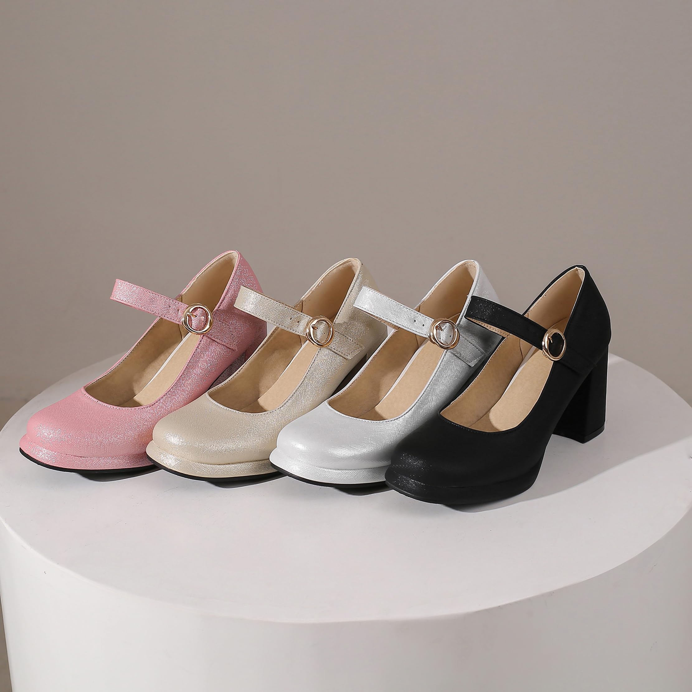 Briller Mary Jane Femme Plateforme Chunky Chaussures