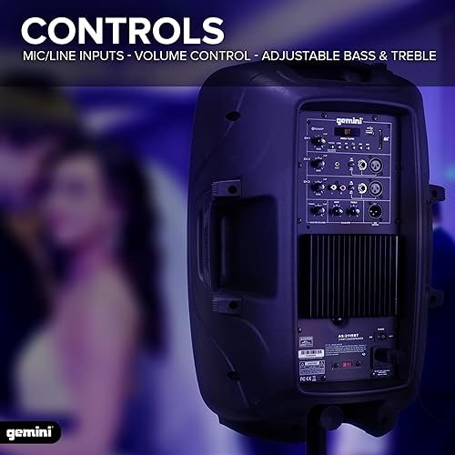 Miniatura 4 de Gemini Sound AS-2115BT - Woofer activo de 15 pulgadas Monitor DJ de 2000 W, sistema de altavoces PA amplificados con Bluetooth, emparejamiento