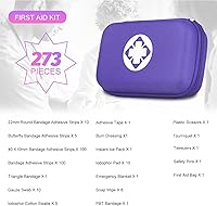 Vista 2 de Kit de Primeros Auxilios de Supervivencia para Coche-Hogar Kit de Emergencia - Morado 273 Piezas Equipo Suministros de Viaje Set de Primeros