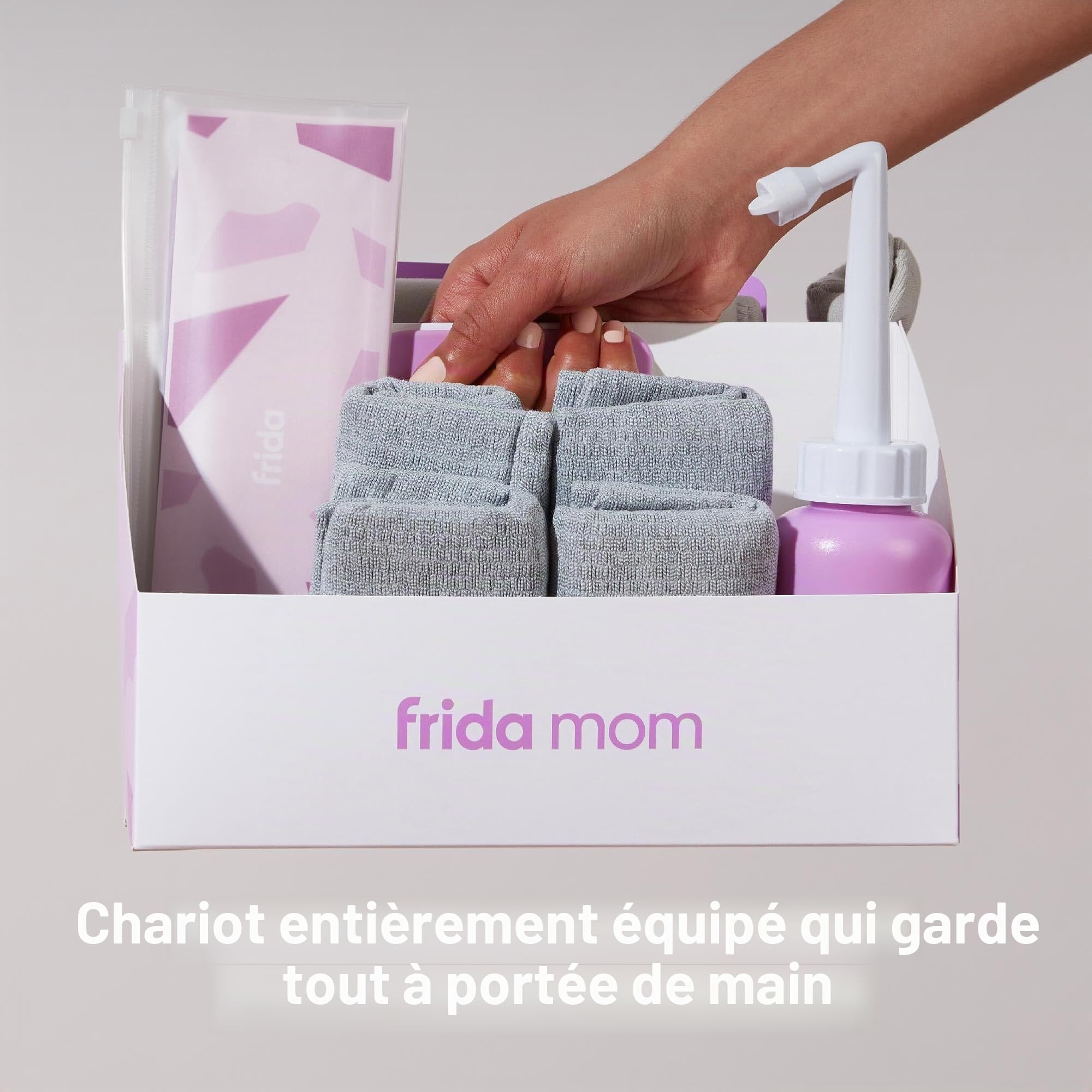 Frida Mom Kit indispensable pour la récupération par césarienne pour le travail, l'accouchement et le post-partum : chaussettes, biberons, culottes jetables, liant de soutien abdominal, lingettes de