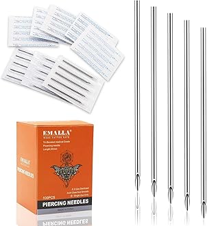 20G 100pcs Professional Piercing Needles - 316L Stainless Steel Jewelry Needles Hollow Design, Micro Tips for Ear & Septum Precision Piercing