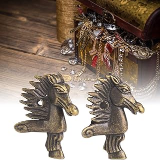8Pcs Box Feet Leg, Horse Head Shaped Wooden Box Feet Leg Furniture Corner Protector Antique Brass Box Feet Legs Corner Decorative Feet Jewelry Chest Wine Box Decorative Feet Leg