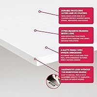 Vista 5 de LUCiDA SURFACES - Baldosas de vinilo de lujo, azulejos autoadhesivos para instalar uno mismo, 12 tablones con apariencia de madera, BaseCore - Blanc