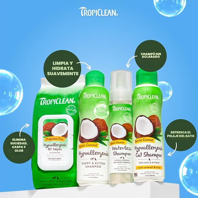 Foto 8 de 8 de TropiClean Champú para Mascotas - Hipoalergénico