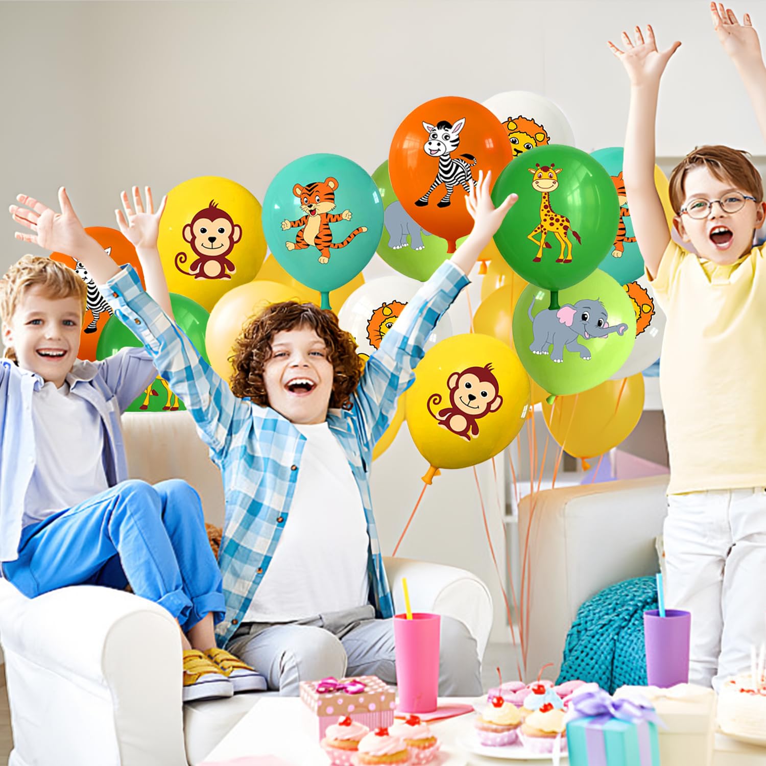 30 Dschungel-Tier Ballons Für Kindergeburtstage – Bunte Latex-Luftballons Mit Tierdruck