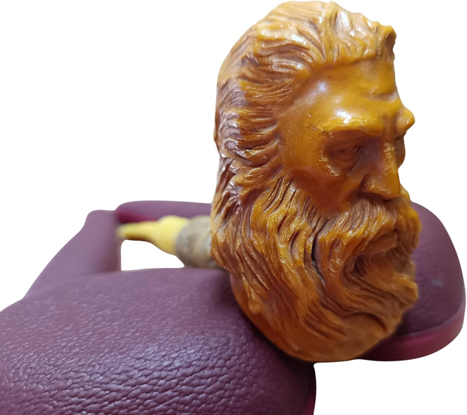 Block Meerschaum head of a bearded man pipe