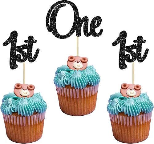 Miniatura 8 de Gyufise 24 piezas de dos adornos para cupcakes con purpurina para segundo cumpleaños para baby shower, fiesta de segundo cumpleaños, suministros de