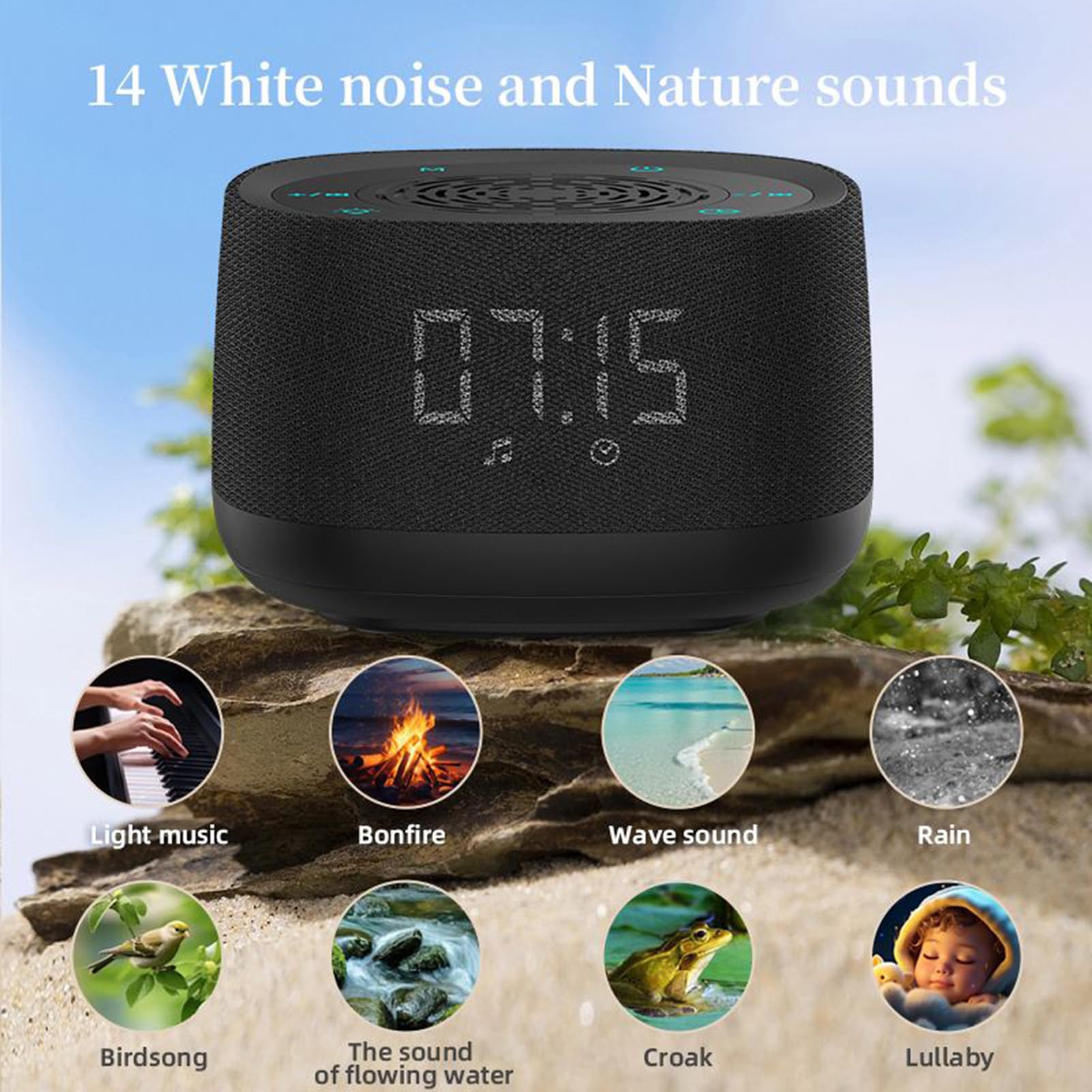 Máquina De Ruido Blanco Asistente Inalámbrico Para Dormir | Generador De Ruido Blanco Para Dormir Para Padres Primerizos Viajeros Profesionales Ocupados Meditación Yoga Hogar Hotel