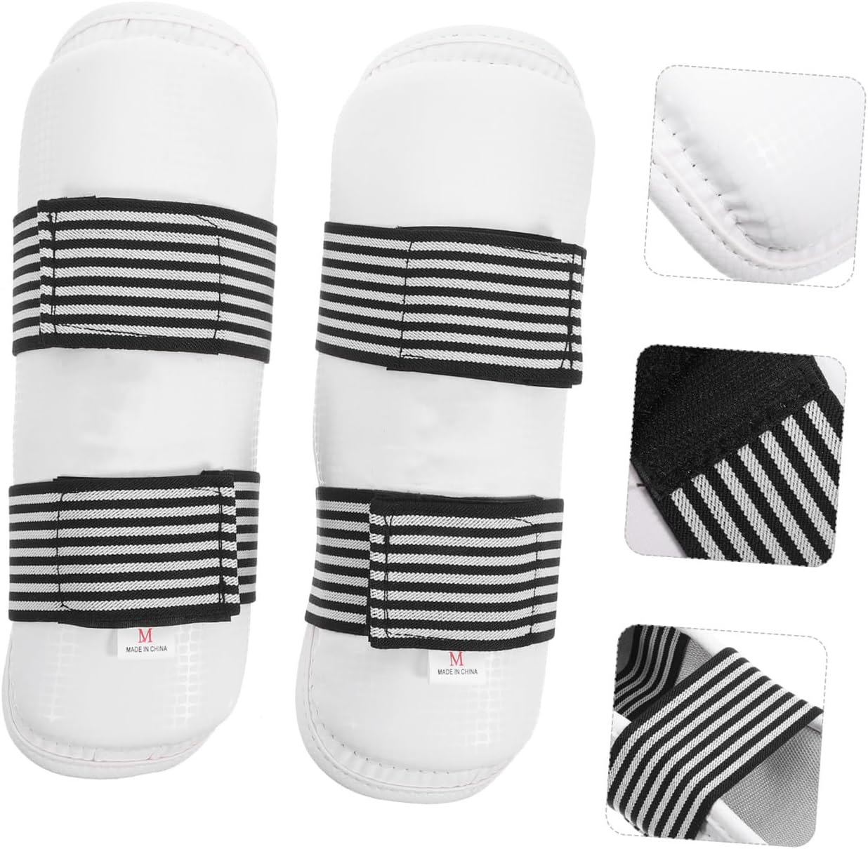 2pcs Taekwondo Shin Guards for Adults Boys and Girls Thickened Protective Gear Sturdy Vinyl Shin Pads for Kickboxing Martial Arts Training