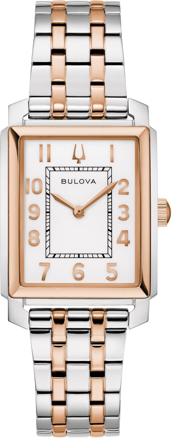 Bulova Sutton White Dial Two-Tone Stainless Steel Watch 25mm - 98L328