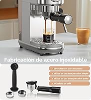 Vista 7 de Máquina de café expreso con espumador de leche, cafetera de espresso a presión de 20 bares, con tanque extraíble de 44 onzas, cafetera compacta