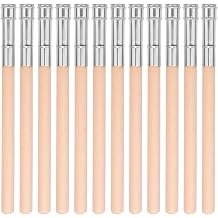 12 Pieces Wooden Pencil Extender Art Pencil Extender Crayon Extensions with Aluminum Handle for School Office Supplies