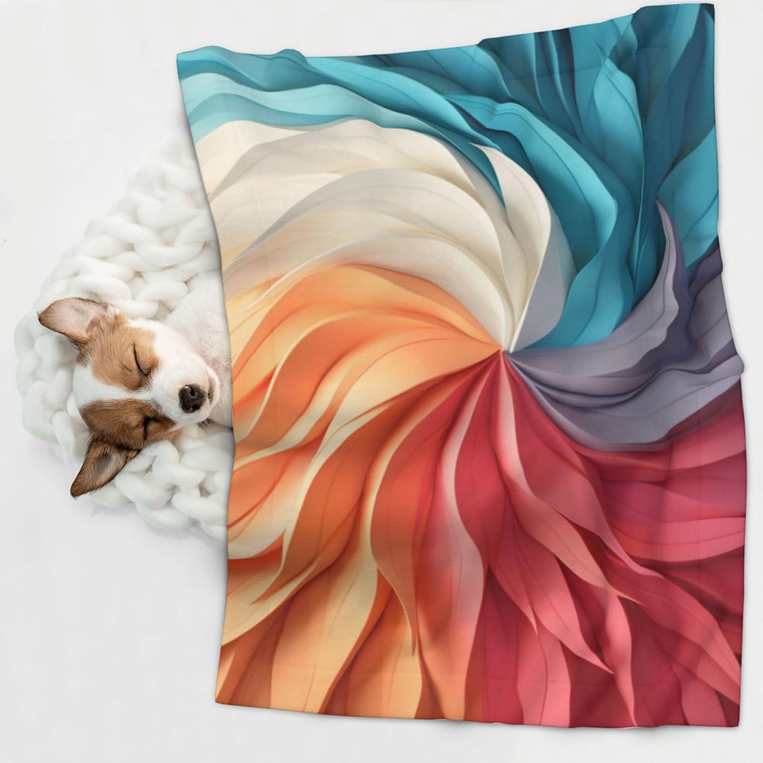 Spiral Pattern Pet Blanket for Dogs & Cats â€“ Soft Plush Dog Blankets for Small & Large Dogs, Couches, Beds, and Cars