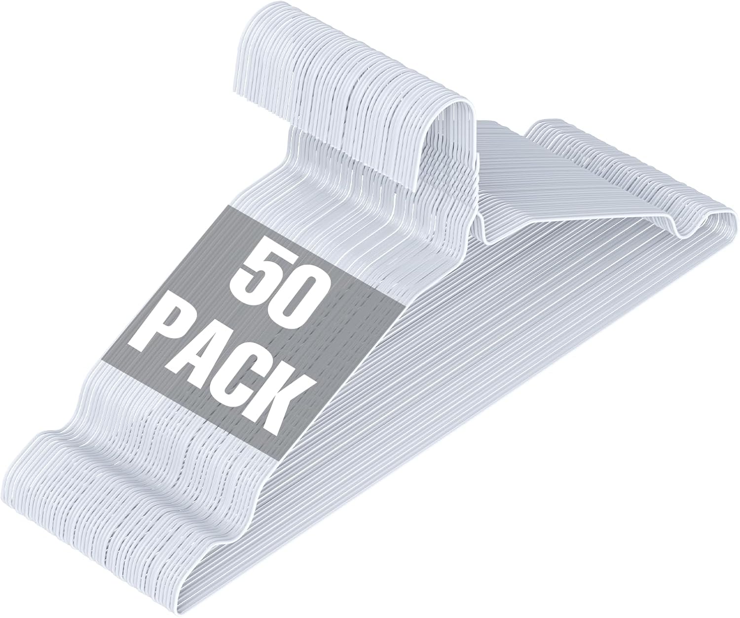 SPECILITE Wire Hangers 50 Pack, Metal Wire Clothes Hanger Bulk for Coats, Space