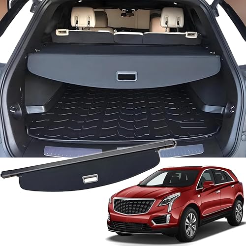 VESUL Cubierta retráctil para maletero trasero compatible con Cadillac XT5 2025-2017, protector de pantalla de seguridad para tonneau, pantalla de