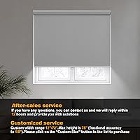 Vista 2 de Boolegon Persianas enrollables opacas para ventanas, sin cordón, para oscurecer la habitación, persianas enrollables, impermeables, negras