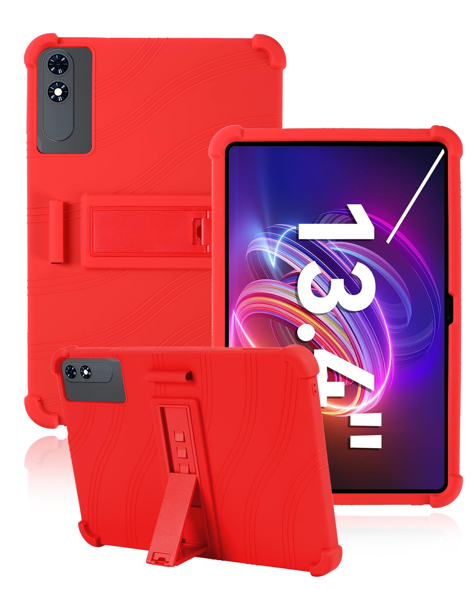 Coque TABWEE T60 Pro silicone anti-chocs rouge avec ajustement multi-angle ergonomique