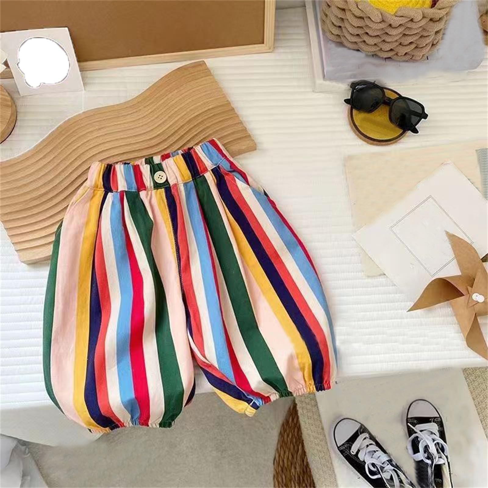 Generisch Pantalon de jogging en coton pour fille et enfant - Taille élastique - Pantalon de sport - Loisirs - Stretch - Robuste - Coupe longue - A38