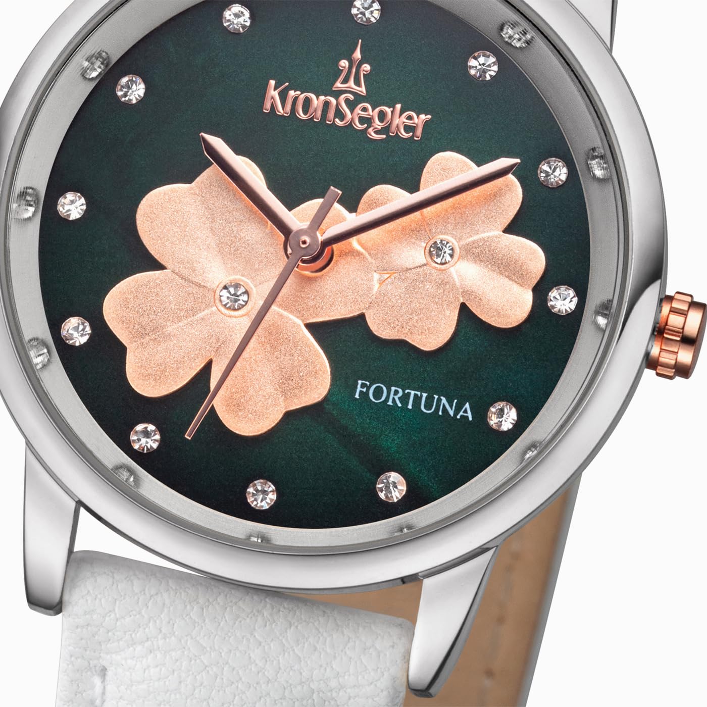 Kronsegler Fortuna Orologio da polso donna Vegan Acciaio Verde