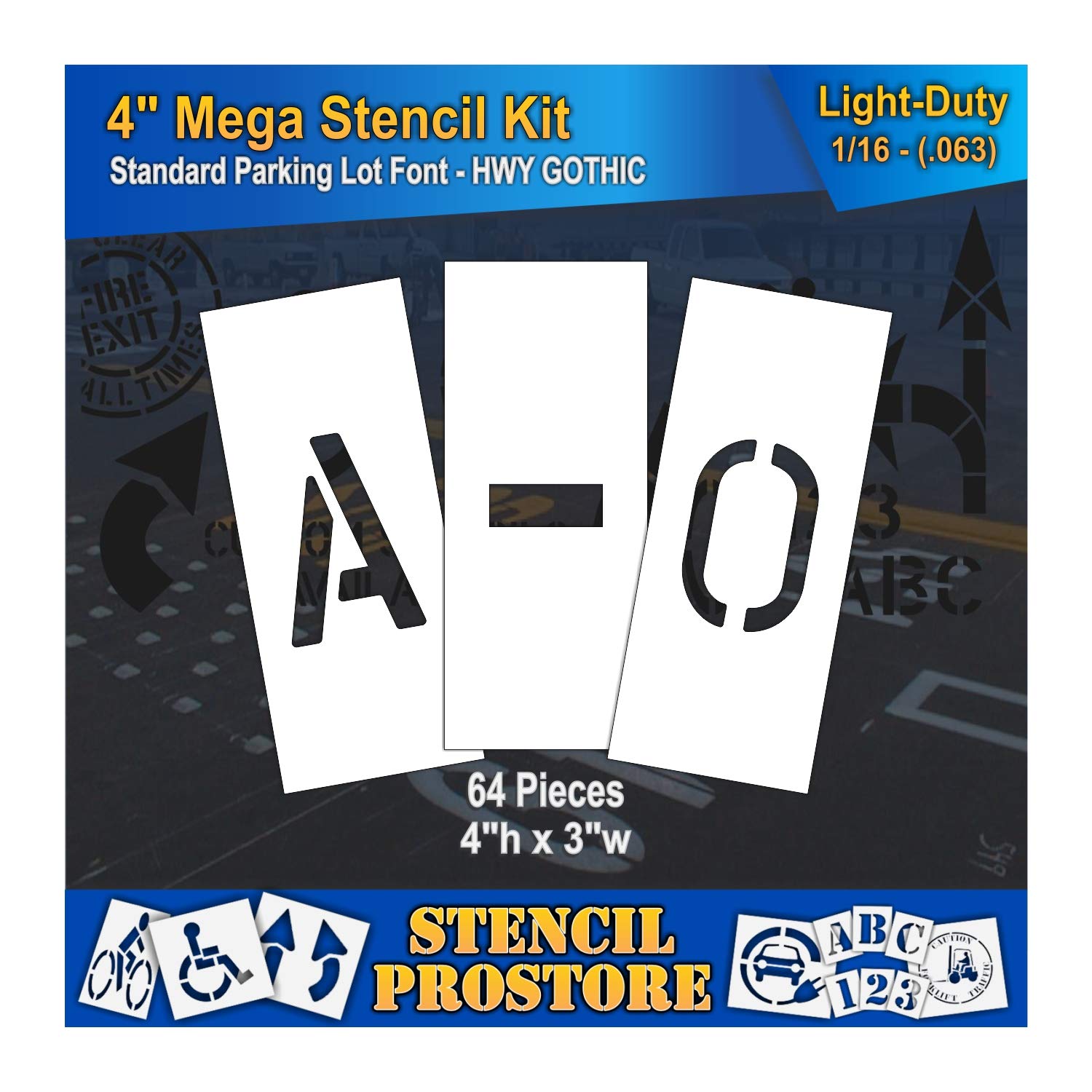 Snapklik.com : Curb & Median Stencils - 4 Inch MEGA Alpha/NUM Set