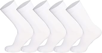 Mysocks Men Socks Plain White 5 Pairs Cotton Rich Size 7 to 11