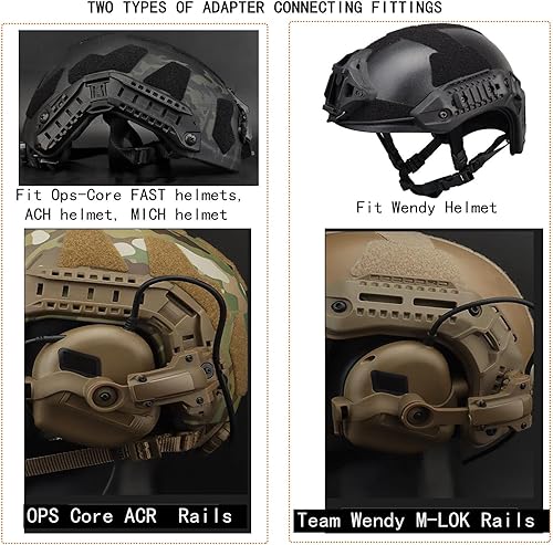 Miniatura 6 de Accesorios adaptadores de riel ARC de rotación de múltiples ángulos para auriculares tácticos