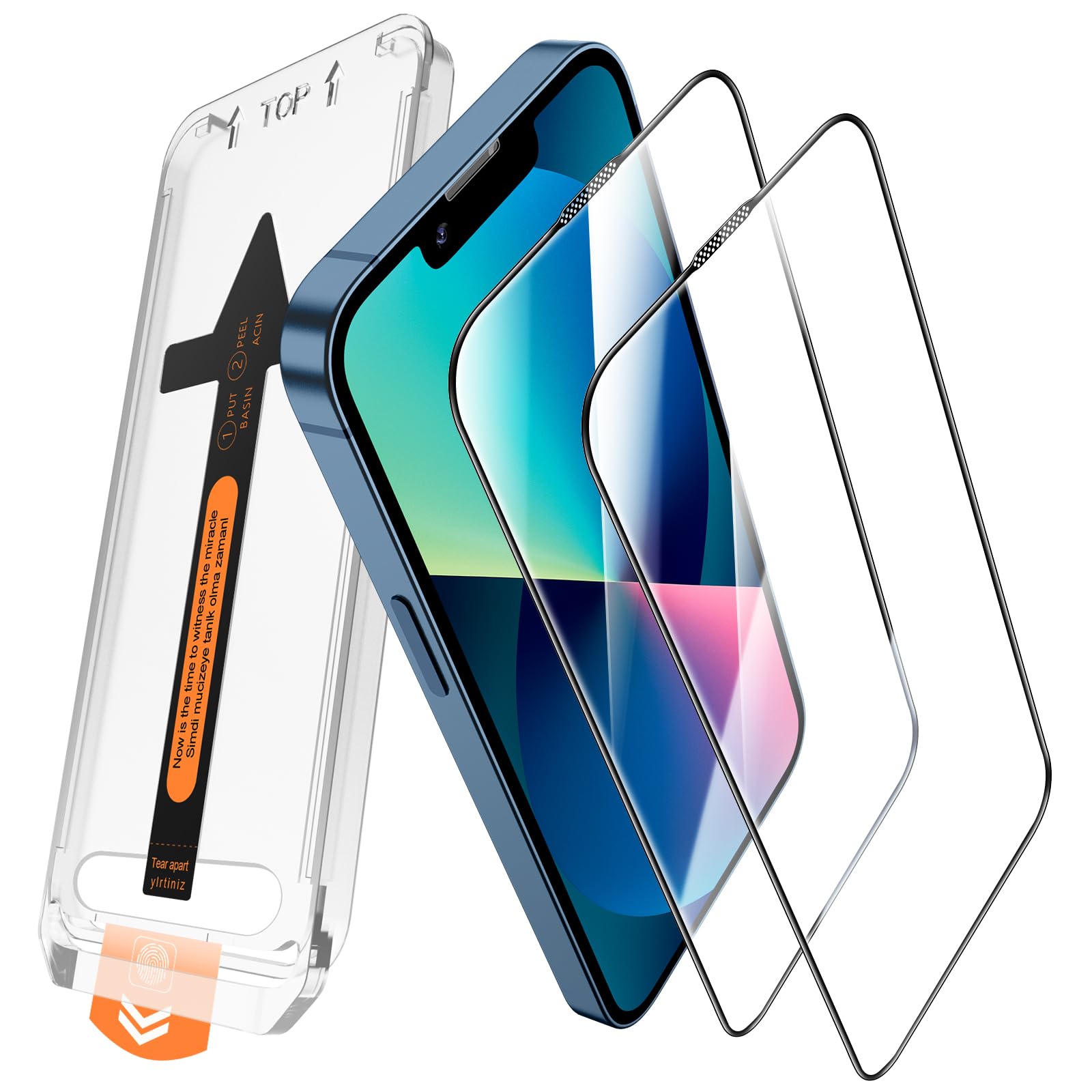 2 Pezzi Vetro Temperato 9H Per IPhone 14 Pro Max | Installazione Facile Antipolvere Con Kit Allineamento, Copertura Completa - 2