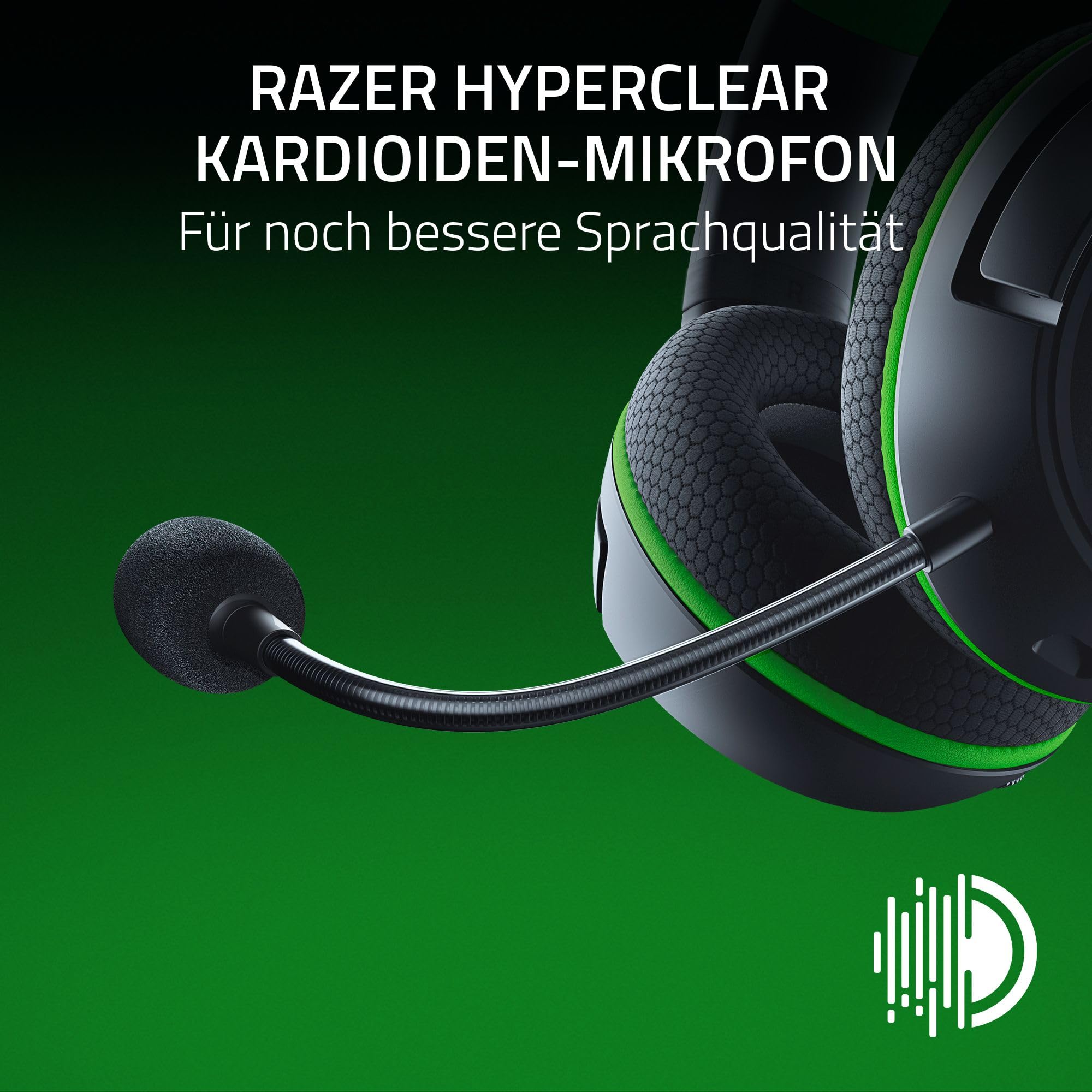 Razer Kaira HyperSpeed - Kabelloses Multiplattform-Gaming-Headset für Xbox (HyperSpeed Wireless, Triforce 50-mm-Treiber, HyperClear Kardioiden-Mik, FlowKnit Memory Foam Ohrpolster) Schwarz