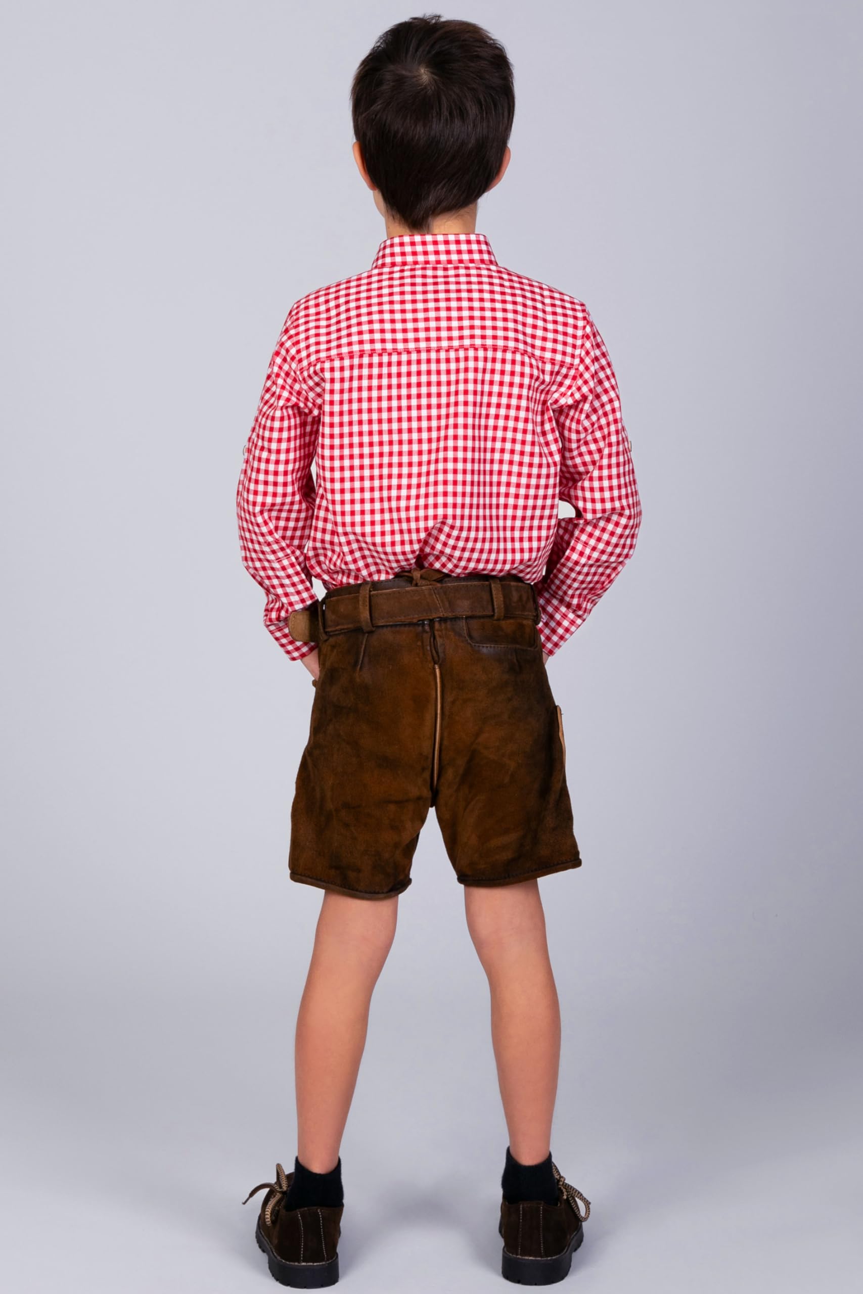 Edelnice Trachtenmode Kinder Trachtenhemd rot oder blau kariert Gr. 128-164 (as3, Numeric, Numeric_128, Regular, Rot)