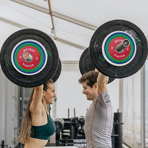 Miniatura 3 de 2 in Change Plates 1.25LB Pairs 2.5LB Pairs 5LB Pairs 10LB Pairs 17.5 LB 37.5 LB Set Fractional Weight Plates Set,Bumper plates for Gym Home,Rubber