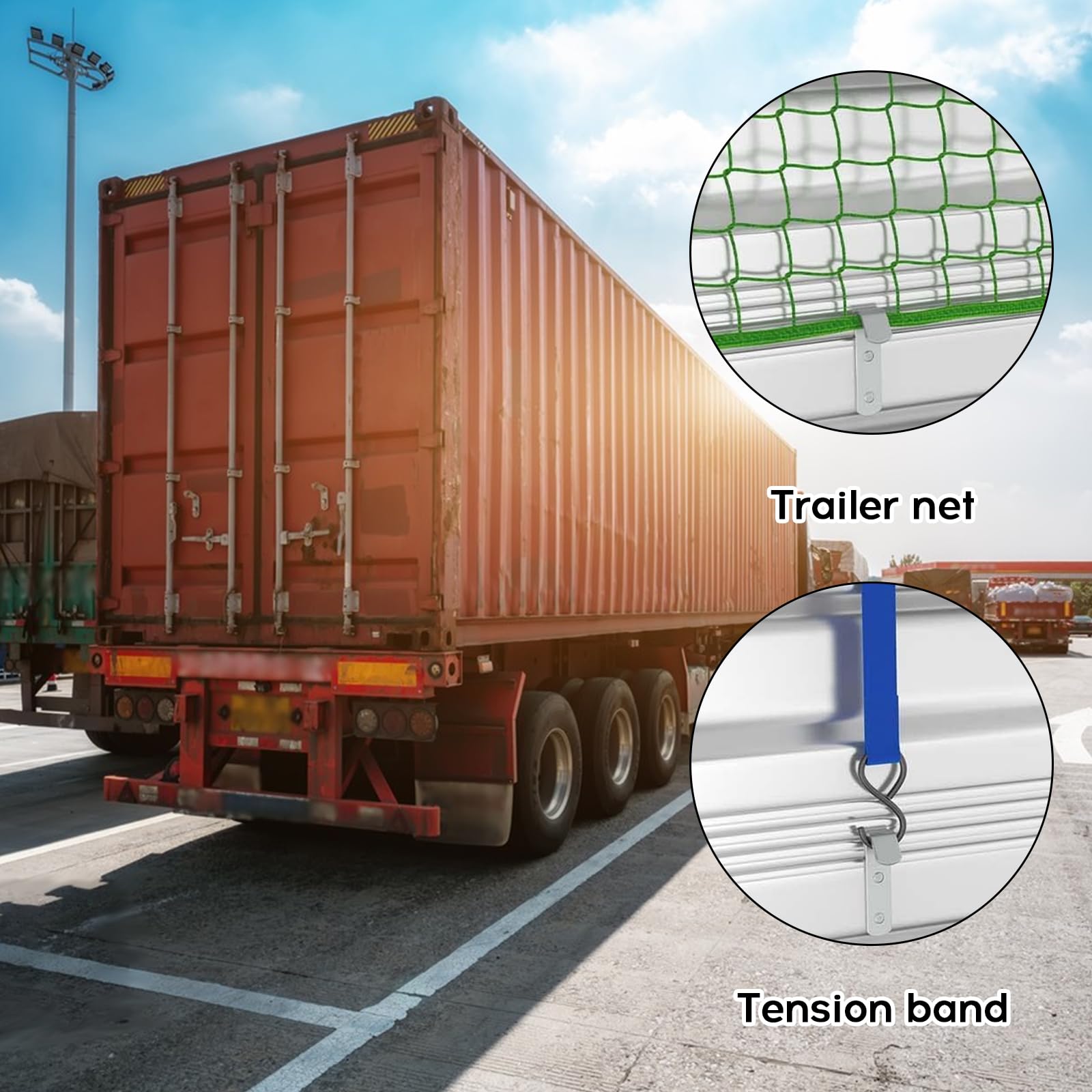 Telone Copri Carico Con Elastico - Rete Sicurezza Per Rimorchi E Container 1058998