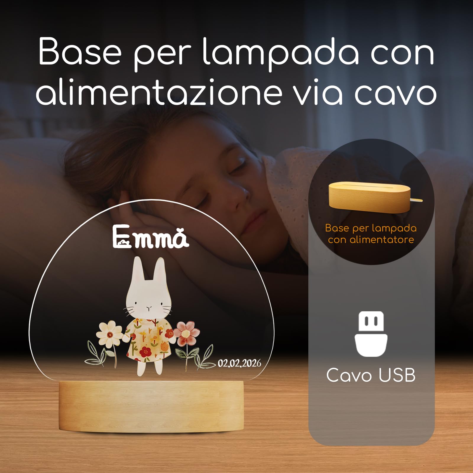 DPE Nuvola Nascita Personalizzata In Legno – Nome, Data, Ora, Peso, Altezza – Regalo Originale Per Bambino, Neonato, Battesimo, 35x20 Cm, Made In Italy
