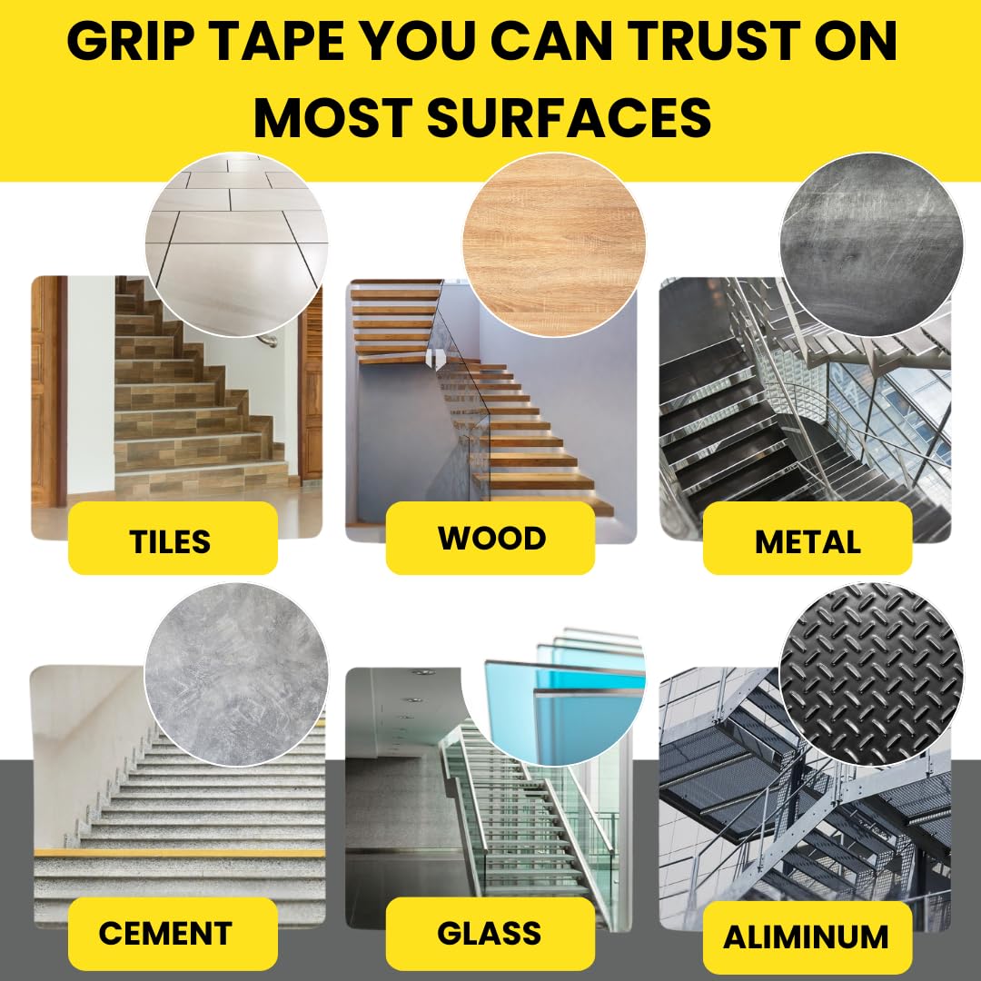 Grip Tape – Heavy Duty Transparent Anti Slip Tape for Tubs, Showers, Stairs & Decks. Heavy Duty Skin Safe Friction Tape for Indoor/Outdoor Use. Barefoot Friendly Non Skid Tape. 3in x 60ft.